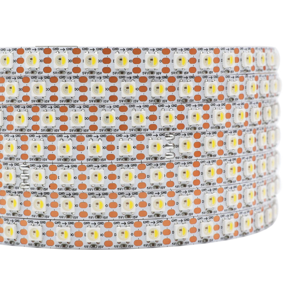 SK6812 RGBW/WWA 96LEDS/M DC5V 10MM-Wide Digital Intelligent Addressable LED Strip Lights - 5m/16.4ft per roll